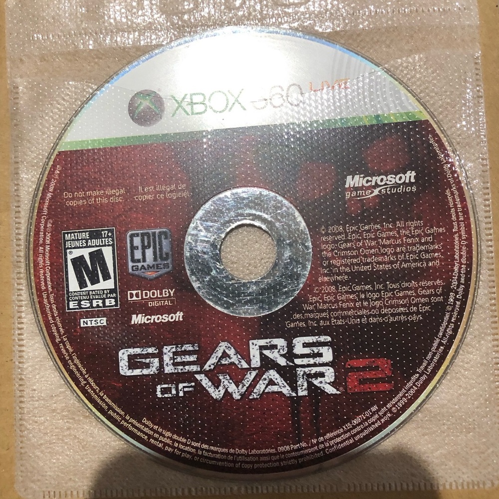 3/$40 Gears of War 2 for Xbox 360 - Disc Only